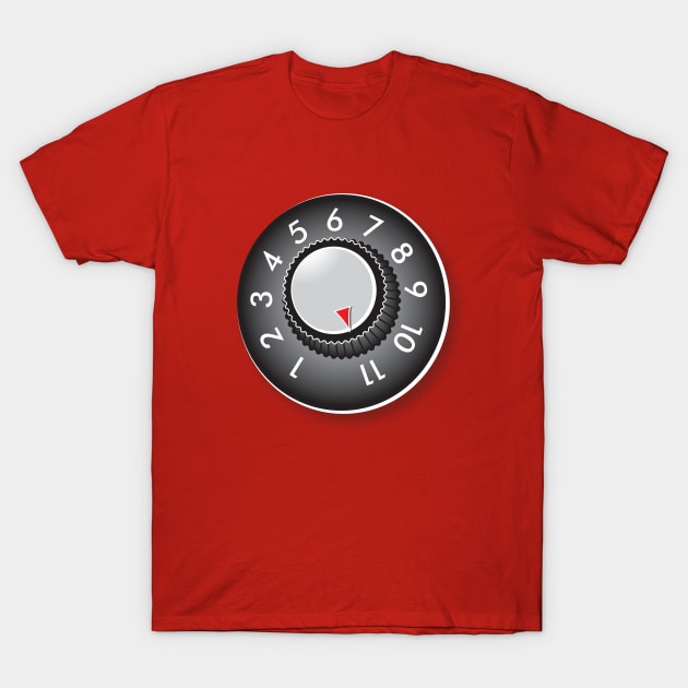 Amp Volume Knob Goes To Eleven 11 T-Shirt by Bill